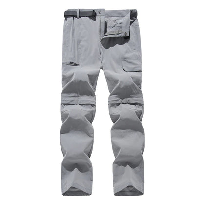 NUONEKO New Elastic Mens Hiking Pants Outdoor Sport Summer Quick Dry Waterproof Detachable Camping Trekking Climbing Cargo Pants
