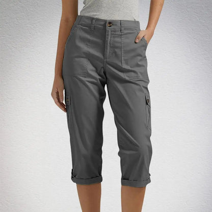 Women's Capris Joggers Mid Rise Cropped Cargo Pants Summer Quick Dry Hiking Pants with Multi Pockets Lightweight Summer Bottoms