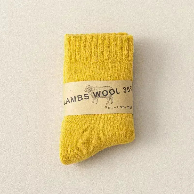 Winter 30% Wool Cashmere Warm Furry Kids Sock Chic Solid Color Calf Sock for Children Thicken Fleece Wool Autumn Warm Stockings