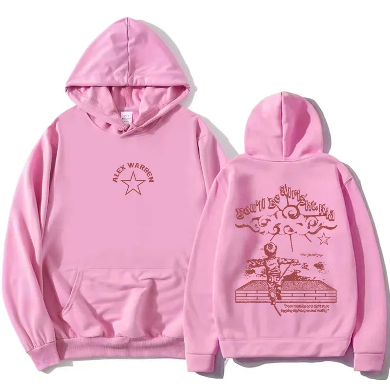 Alex Warren You'll Be Alright, Kid Hoodies Fashion Long Sleeve Hooded Sweatshirts Casual Design Graphic Print Pullovers Unisex