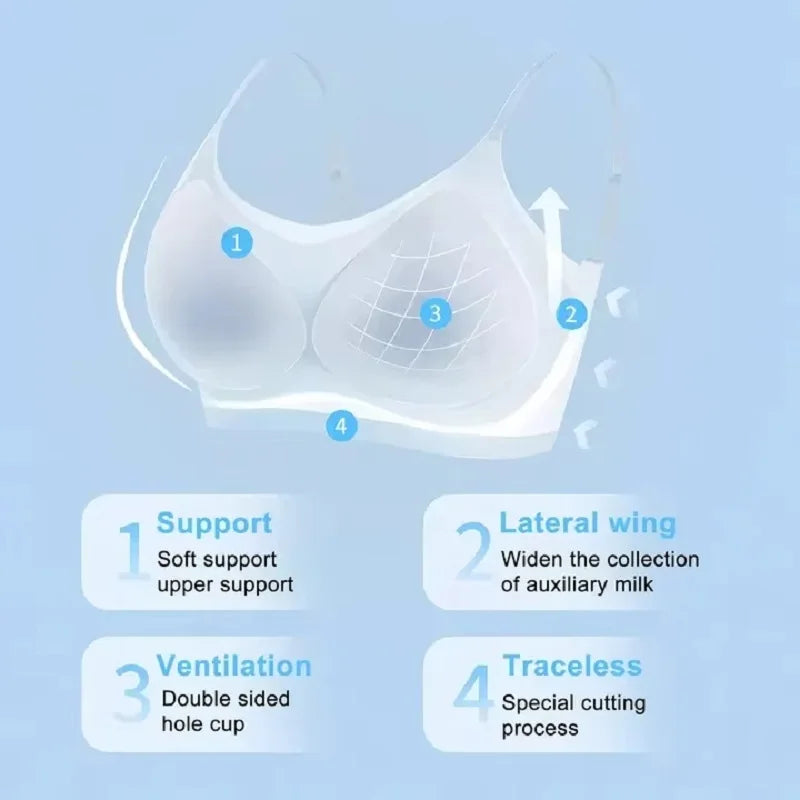 Ultra-Thin Breathable Ice Silk Top Bra Women's Seamless Back Halter Vest Wrap Bra Small Chest Together