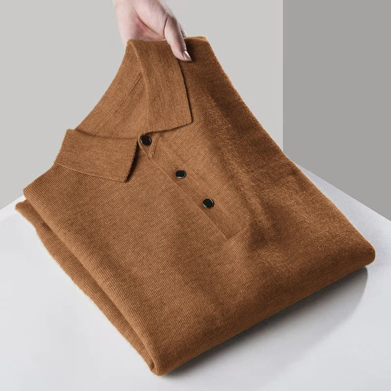 Mens Quarter zipper Sweater Long Sleeve Button Down Golf Shirts Casual Knitted Ribbed Dress Pullover outdoor Anti-pilling Men