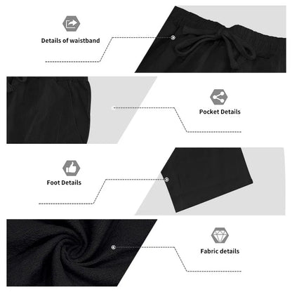 Men's Autumn Loose Trend Linen Solid Color Simple Lapel Long-Sleeved Shirt Beach Trousers Set