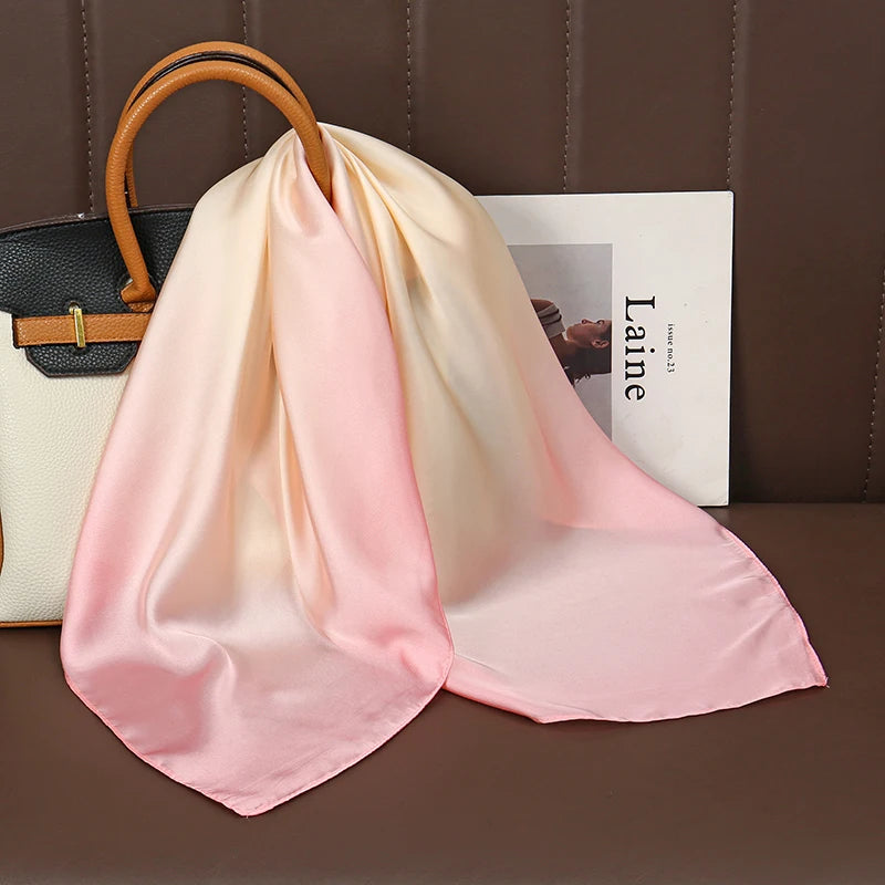 Luxury Satin Silk Scarf - Womens Fashion Shawl Hijab Neckerchief Bandana 2023