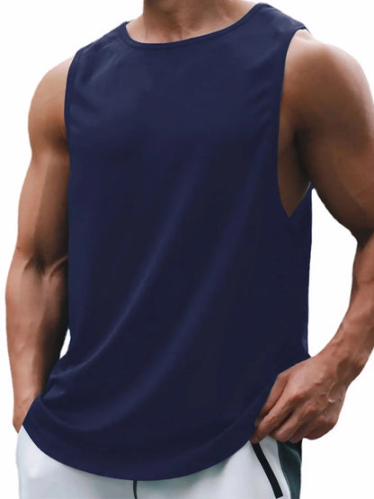 Summer Men's Fitness Basic Tank Top Quickly Dry Sport Top Running Vest Gym Fitness Sleeveless Sport Shirt Tank Tops