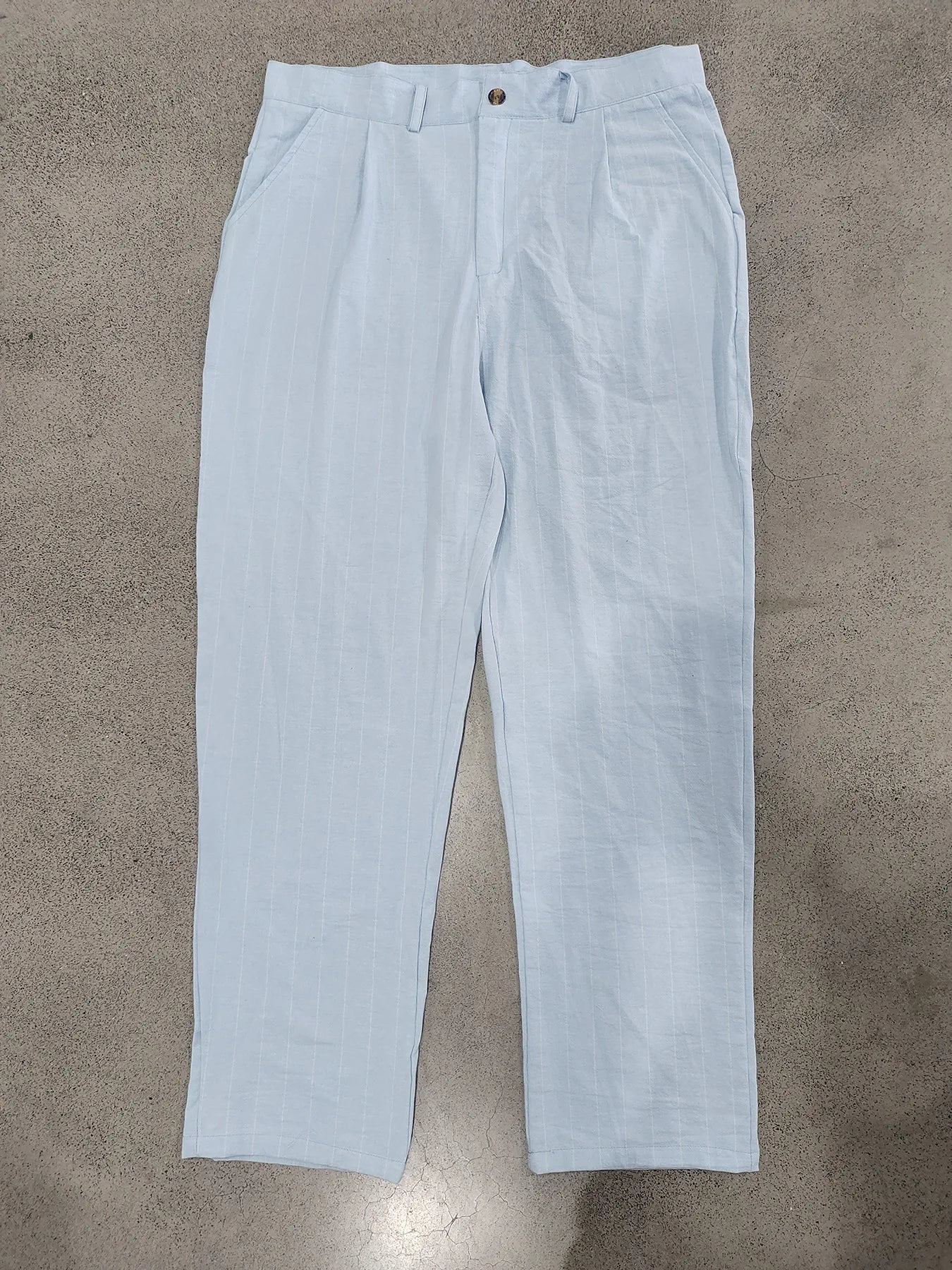 Linen Casual Pants - Men’s Striped Straight-Leg Breathable Loose Trousers for Spring