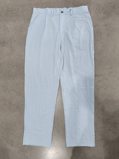 Linen Casual Pants - Men’s Striped Straight-Leg Breathable Loose Trousers for Spring