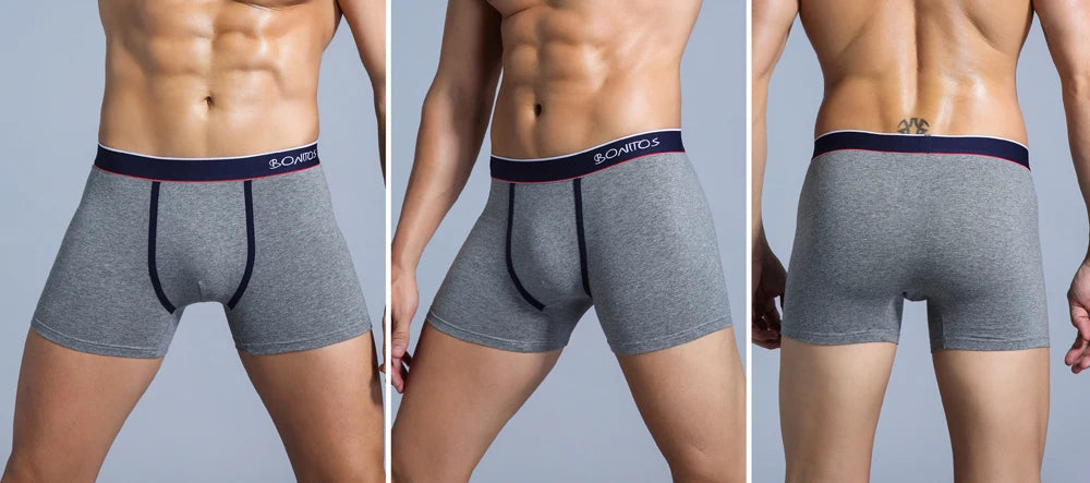 Mens Cotton Boxer Shorts - 4-Pack Underwear Set Soft and Comfortable