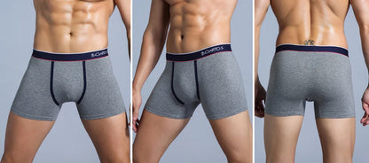 Mens Cotton Boxer Shorts - 4-Pack Underwear Set Soft and Comfortable