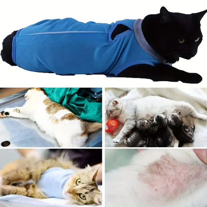 Cat Neutering Suit Comfortable Cat Recovery Suit Adjustable Cat Anti-licking Sterilization Clothes Pet Supplies Body Strap Vest