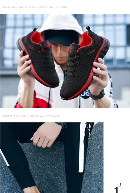 Men Running Walking Knit Shoe Casual Sneakers Breathable Sports Running Athletic Gym Lightweight Outdoor Women Shoes Size38-47