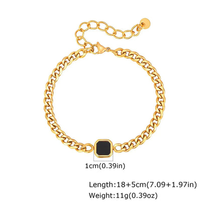 Vnox 5/7mm Width Adjustable Chain Bracelet for Men, Stainless Steel Acrylic Six-Sided Polished Jewelry Gift for Husband Son‌ Him
