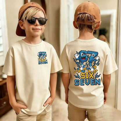 Cute Funny Six Seven Italian Brainrot 67 Number Graphic Print T-Shirt Boy/Girl Summer Short Sleeved Kids Tshirt Top Fan Gifts