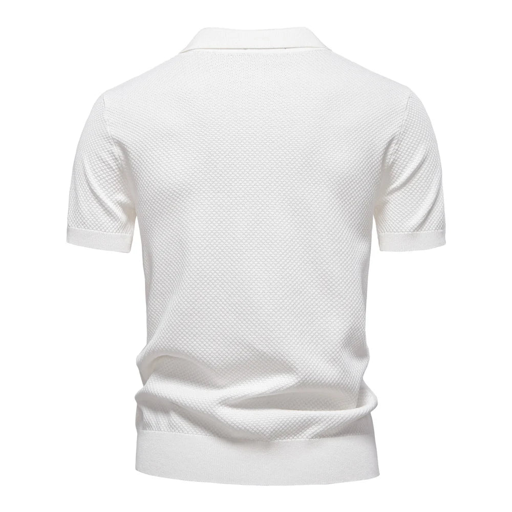 Men's Breathable Polo Shirt - Lightweight Stretch Short Sleeve Polo for Summer Casual Wear