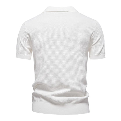 Men's Breathable Polo Shirt - Lightweight Stretch Short Sleeve Polo for Summer Casual Wear