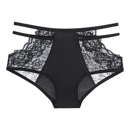 Women's Underwear Sexy Lace Panties Plus Size High Waist Ice Silk Briefs Fashion Seamless Hollow Out Underpants Female Lingerie