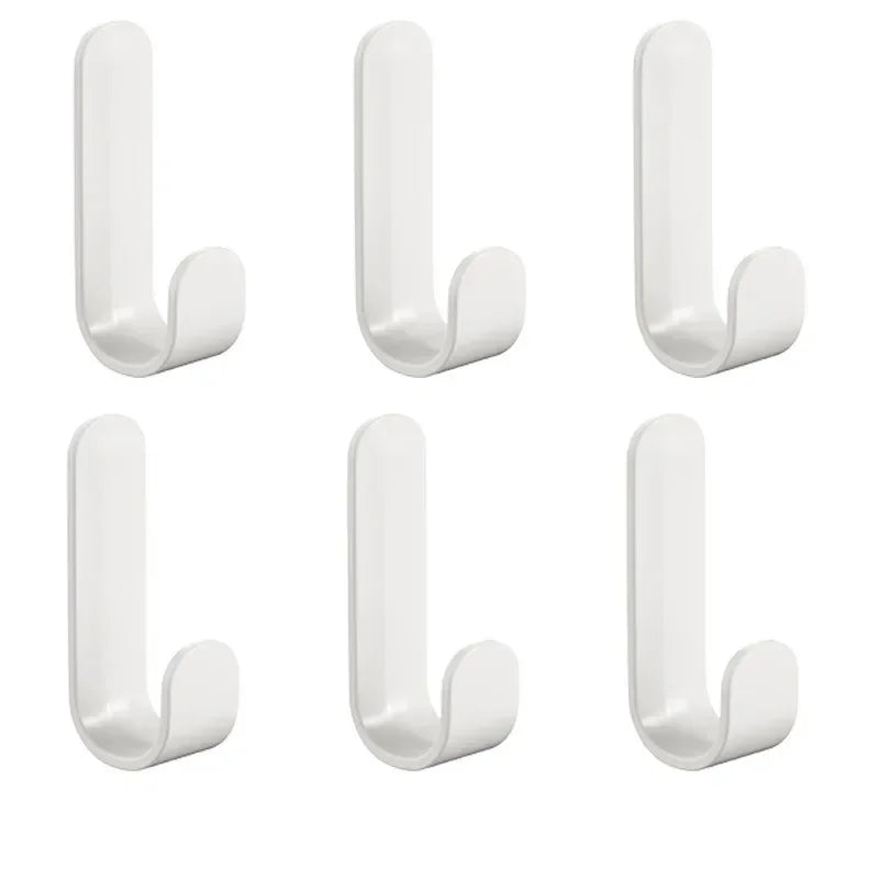 Wall Organizer Hook - 6pcs Multi Hook Hanger for Keys, Towels & Robes | Adhesive, No Punch
