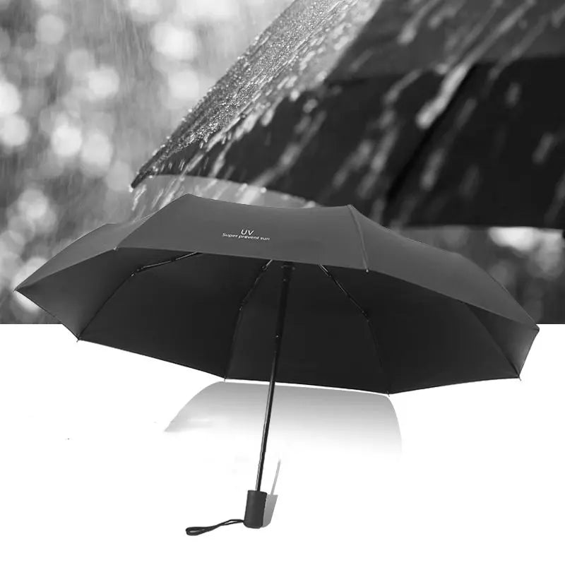 8-Rib Automatic folding Umbrella - Compact, lightweight, durable, UV protection - rain and sun umbrella, automatic sunshade zwq