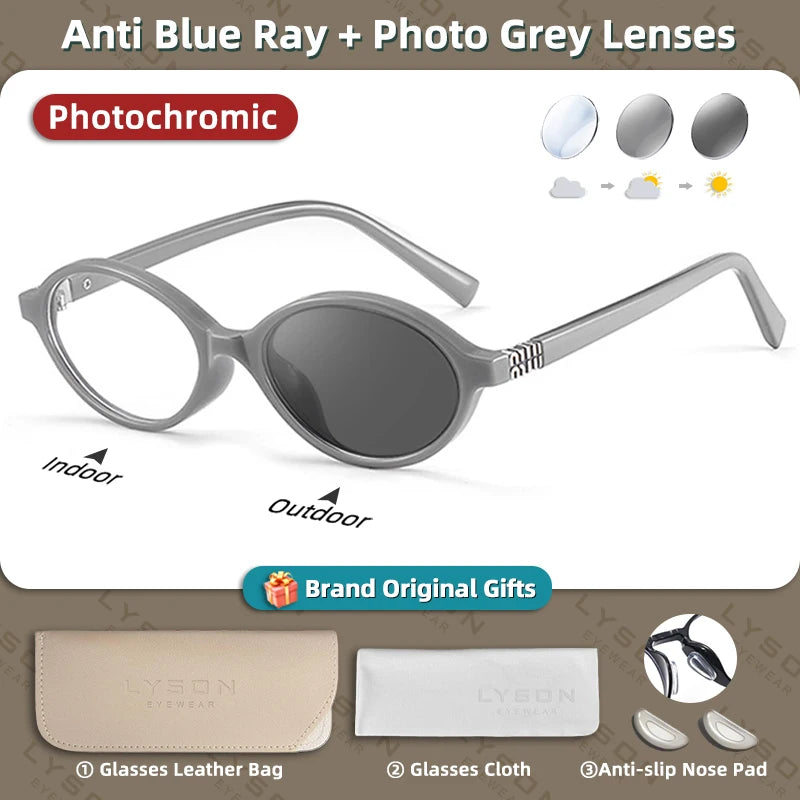 Oval Reading Glasses - Classic Oval Frames With Photochromic Lenses For Women Small Frames