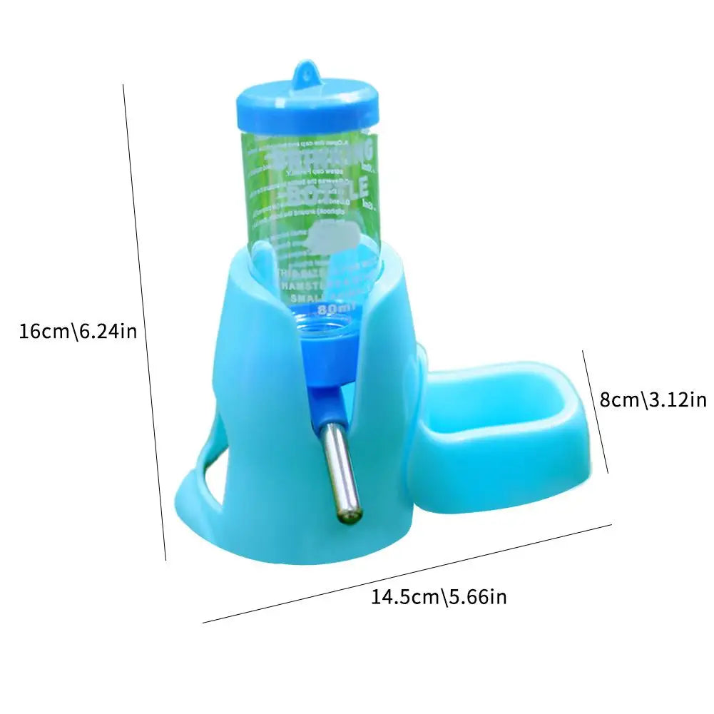 Automatic Small Animal Water Bottle Leak-Proof With Food Bowl - Hamster Guinea Pig Rat Drinking Water Dispenser