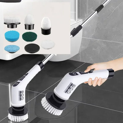 8-in-1 Multifunctional Electric Cleaning Brush Bathroom Kitchen Brush Cleaning With LED NightLight Rotatable Household Brush