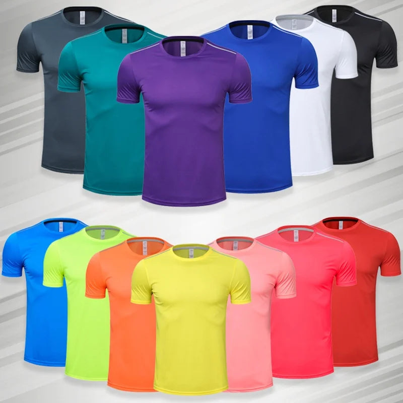 Men Women Quick Dry Short Sleeve Sport T Shirt Gym Jerseys Fitness Shirt Trainer Running T-Shirt Teenager Breathable Sportswears