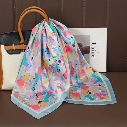 Luxury Satin Silk Scarf - Womens Fashion Shawl Hijab Neckerchief Bandana 2023