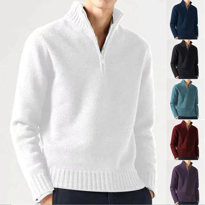 Mens Winter Casual Daily Warm Coats Turtlenecks Half Zipper Sweaters Knitwear Spring Pullovers Solid Long Sleeved Tops for Male