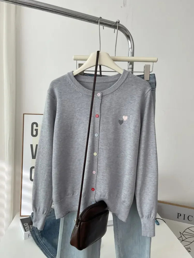 Fashion Versatile Women Sweater 2026 Autumn Winter Elegant Embroidered Women Knit Cardigan Long Sleeve Unique Colorful Buttons