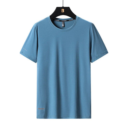 Men's Ice-Silk T-Shirt – Breathable Plus-Size Tee (up to 8XL)