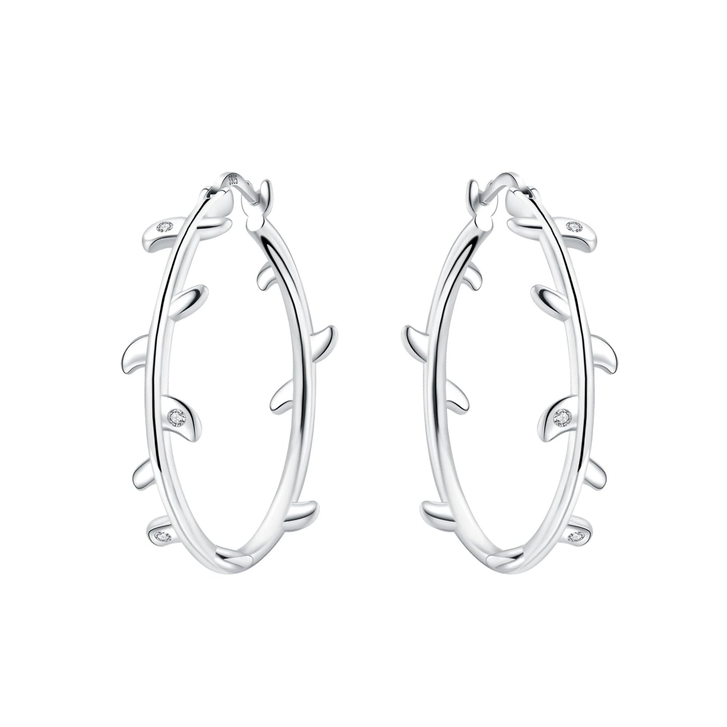 Orstarry S925 Sterling Silver Square Chain With Stone Inlaid Earrings Hoop Earrings For Women Jewelry Original Party Trendy Gift