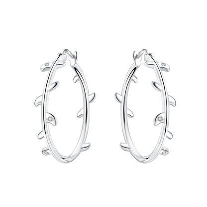 Orstarry S925 Sterling Silver Square Chain With Stone Inlaid Earrings Hoop Earrings For Women Jewelry Original Party Trendy Gift