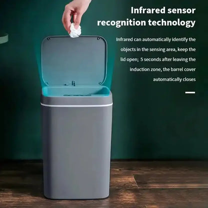 Touchless 16L Sensor Trash Can - Smart Waterproof Kitchen  Bathroom Wastebin