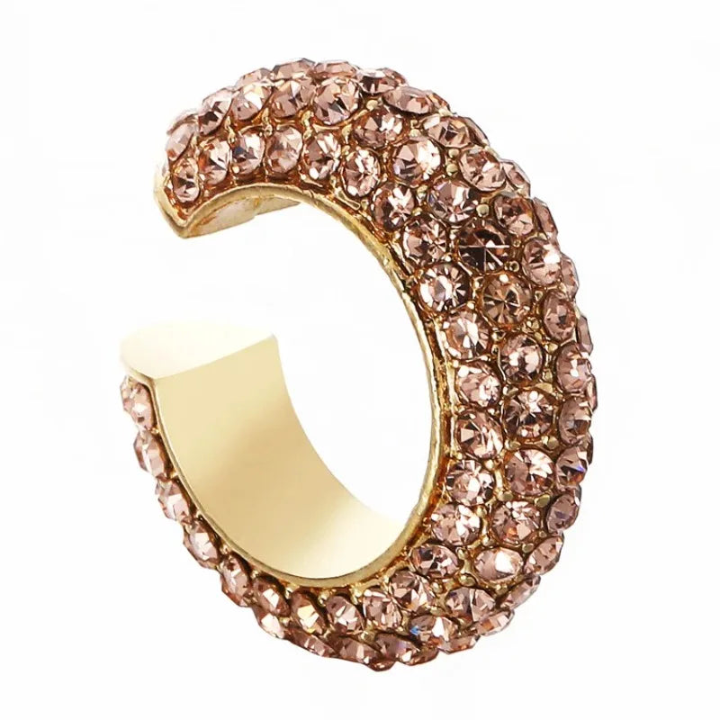 2025 New Fashion Pearl Ear Cuff Bohemia Stackable C Shaped CZ Rhinestone Small Earcuffs Clip Earrings for Women Wedding Jewelry
