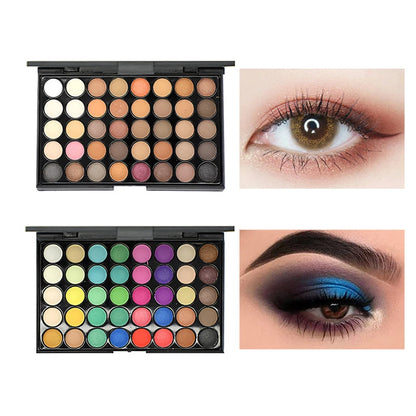 40 Colors Glitter Eyeshadow Palette Matte Waterproof Long Lasting Pressed Powder Earth Tone Women Eye Makeup Palette Cosmetics