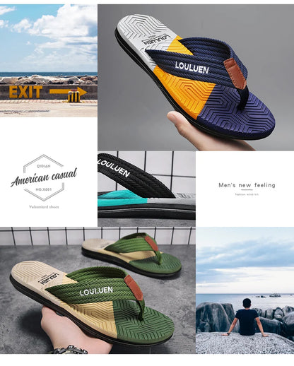 Fashion Men Light Flip Flops Slides Summer Anti-skid Man Slippers Outdoor Beach Male Sandals Household Slides for Men