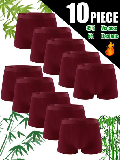 10 pack men's bamboo fiber underwear, sports and casual, skin friendly, soft, student underwear, classic for all seasons