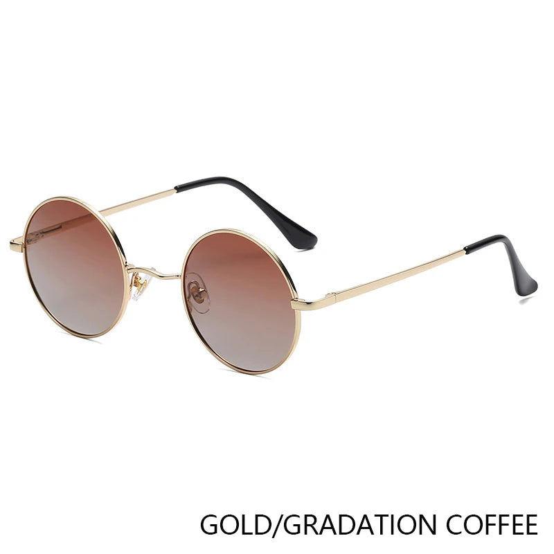 Polarized Round Sunglasses - Retro Metal Frame UV400 Protection Glasses for Driving & Fishing