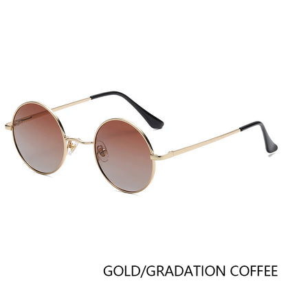 Polarized Round Sunglasses - Retro Metal Frame UV400 Protection Glasses for Driving & Fishing