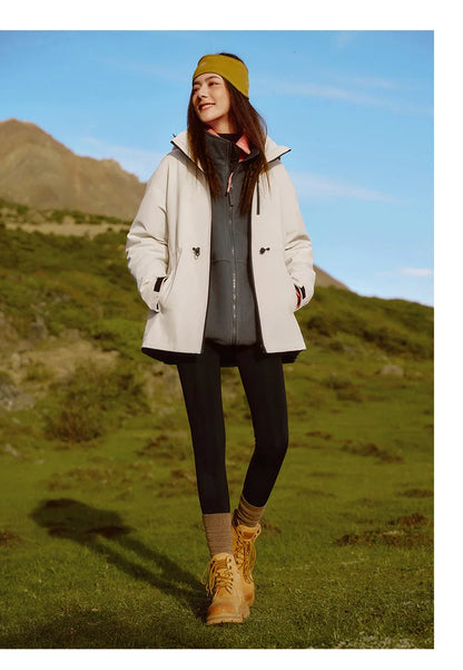 Semir Down Jacket Women 2026 New Two-Piece Three-in-One Outdoor Travel Daily Waterproof Oil-proof Stain-proof Woman Winter Coat