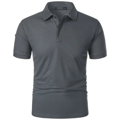 New Mens Short Sleeve T Shirt Sports Tennis Polo Shirt Summer Oversized Breathable Shirts Button Moisture-Wicking Streetwear