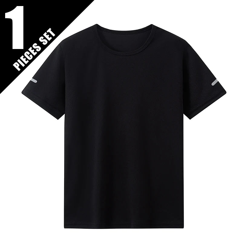 1/4piece Spring/Summer Youth Plus Size 13-16 Years Old Quick Drying Sports Short Sleeved T-shirt Versatile Top For Boys And Girl