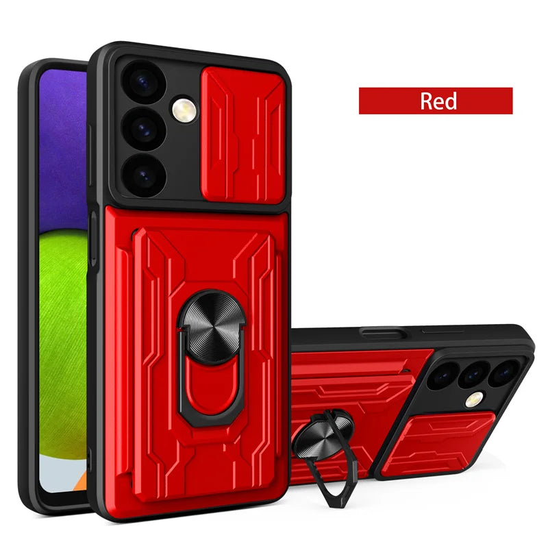 Case For Samsung Galaxy S26 S25 S24 S23 S20 S21 S22 Ultra Plus FE Note 20 Ultra Cover Grade Card Slot Armor Fundas Coque