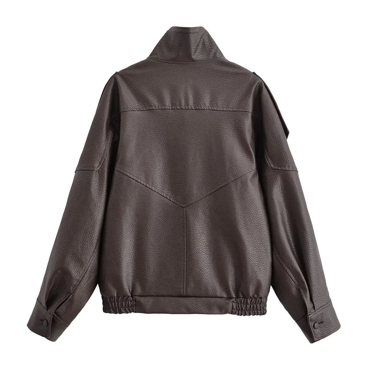 Women Autumn Jackets – Black Zipper Jacket With Asymmetric Button & Turtleneck Collar