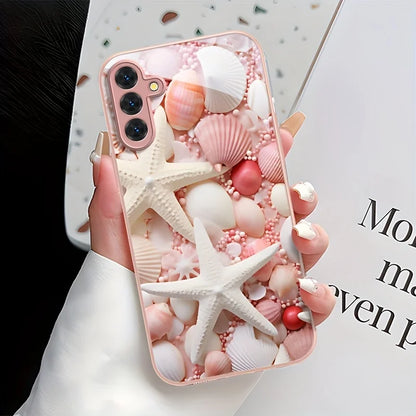 Hard Glass Flowers Case For Samsung S26 S25 Ultra S24 S23 Plus S21 FE S22 A57 A56 5G A55 A54 A36 A53 A52S A17 A34 A51 Case Cover