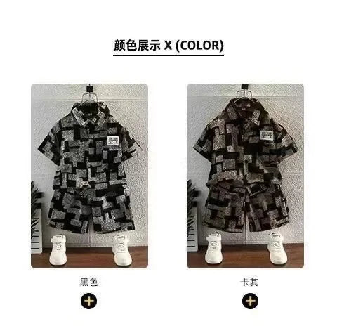 2025 New Children's Set Children's Top and Bottom Clothes Set Two Pieces Summer Outfit for Kids Boys Girls Loungewear Outfit