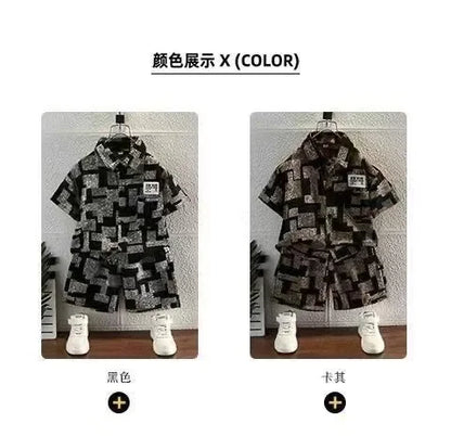 2025 New Children's Set Children's Top and Bottom Clothes Set Two Pieces Summer Outfit for Kids Boys Girls Loungewear Outfit