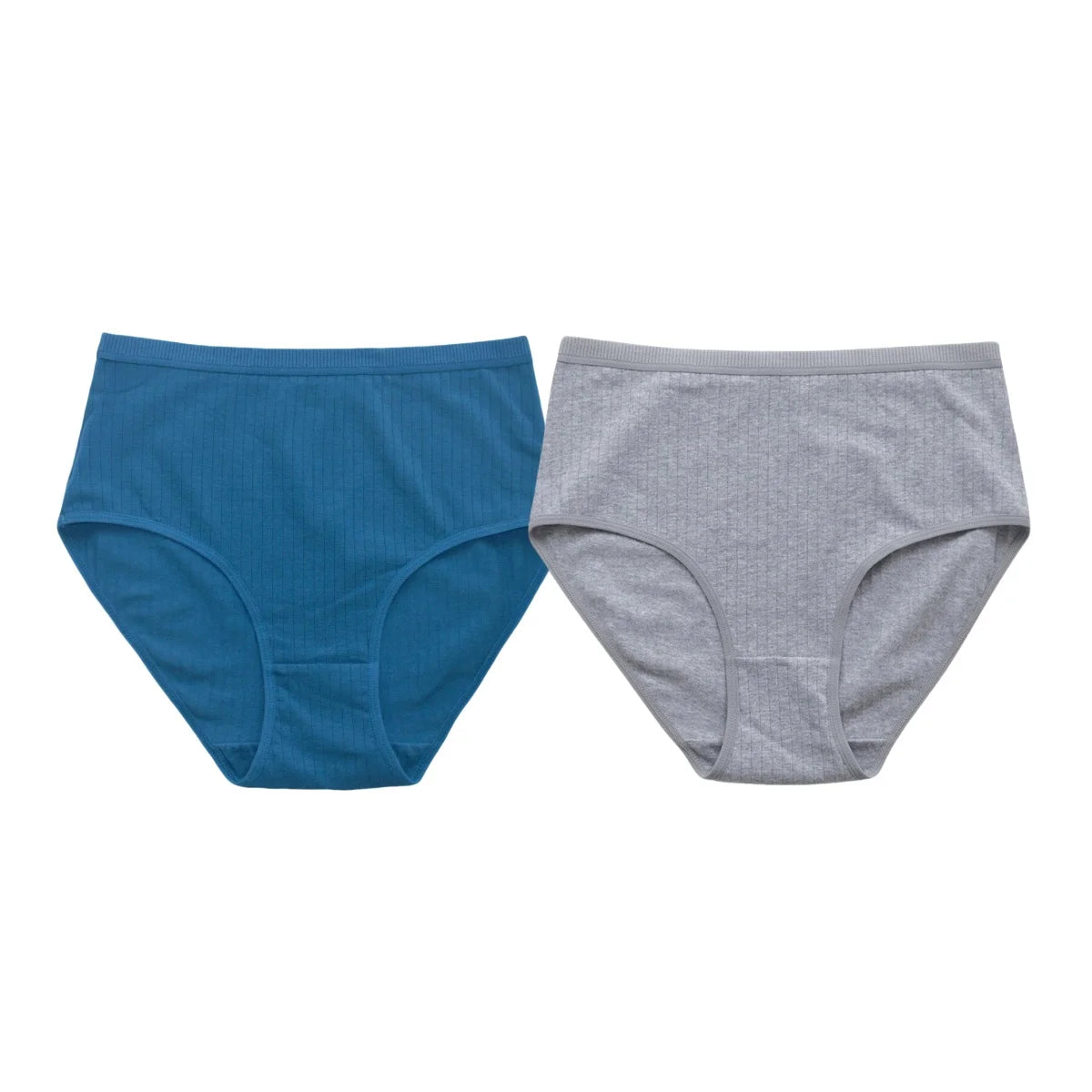 2Pcs/Set Women High Waist Cotton Panties Soft Stretch Tummy Control Ladies Rib Knit Underwear Sexy Lingerie Comfort Briefs S-XXL