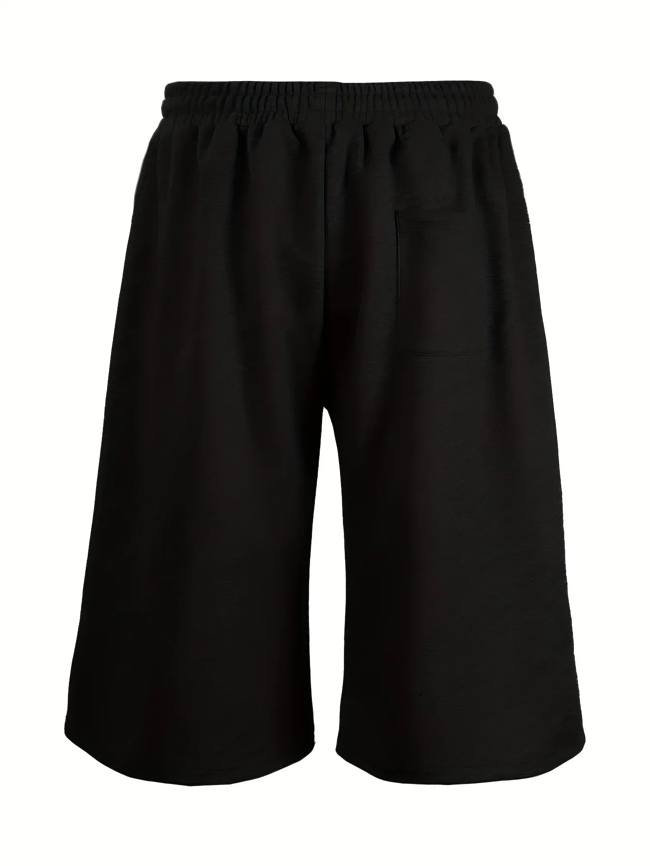 Men's Loose Street Style 7/8 Length Shorts Summer Casual Sports Elastic Waistband Pleated Hem Strong Draped Look