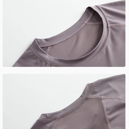 DRUR 2pcs Gym Set Women Summer Sportswear Outfit 2 Piece Short Sleeve Sports Shirt Shorts Sets Jogging Suit Female Tracksuit New